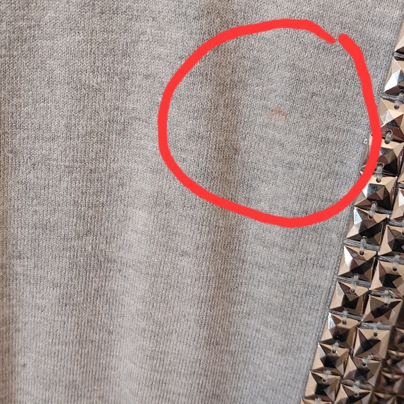 Inc International Concepts Beaded Jeweled Silver/Gray Sweater/Blouse - Picture 7 of 9